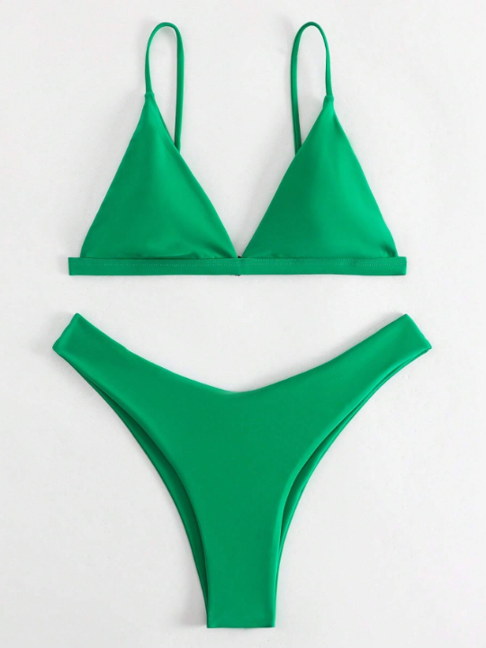 Swim Basics Triangle High Cut Bikini Swimsuit