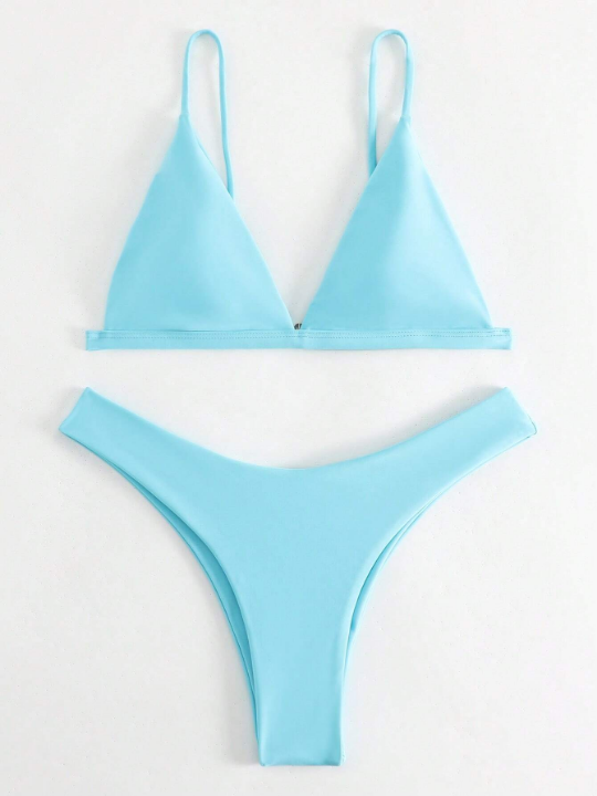 Swim Basics Triangle High Cut Bikini Swimsuit