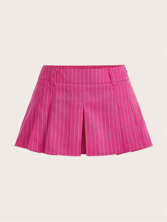 ICON Striped Print Pleated Skirt