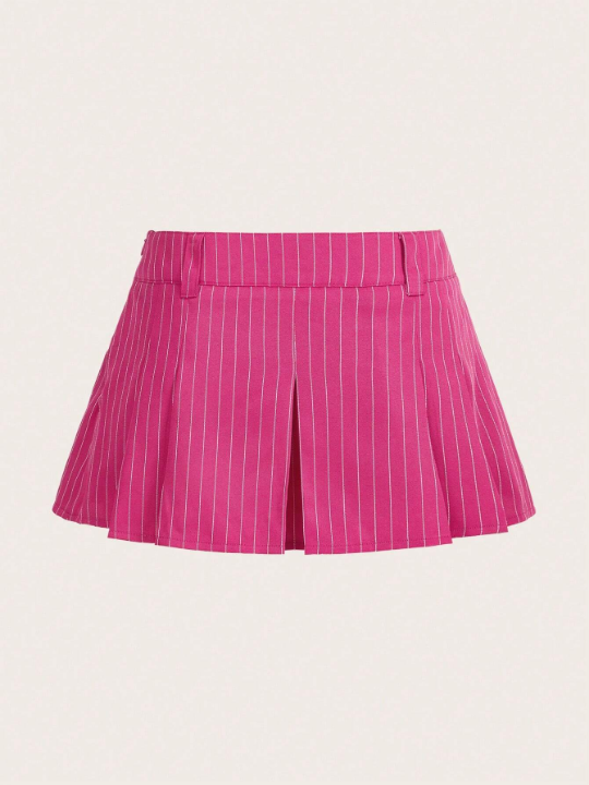 ICON Striped Print Pleated Skirt