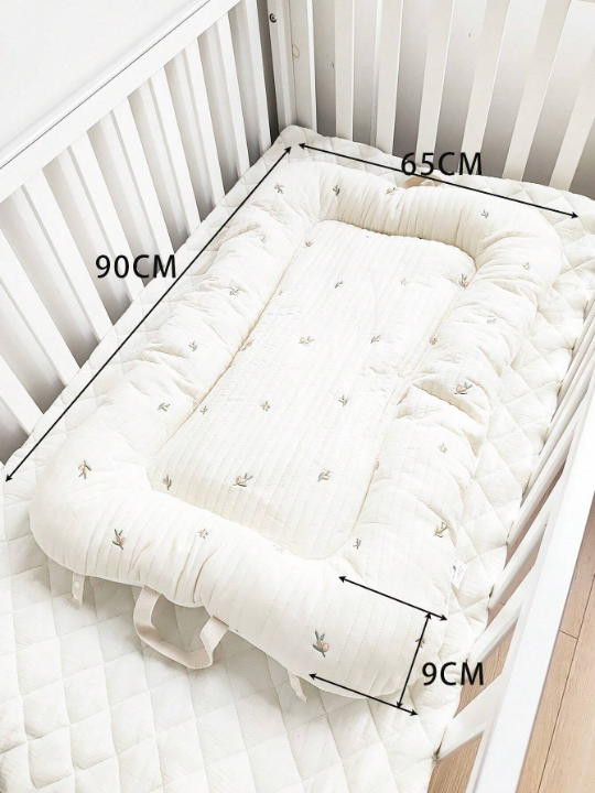 Baby Plant Embroidery Portable Crib Mattress