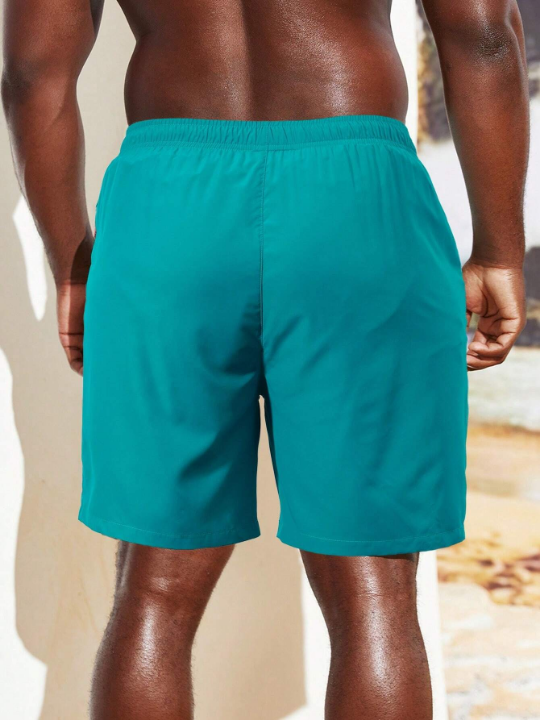 Manfinity Swimmode Men Drawstring Waist Slant Pocket Swim Trunks