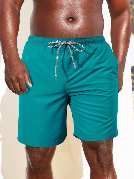 Manfinity Swimmode Men Drawstring Waist Slant Pocket Swim Trunks