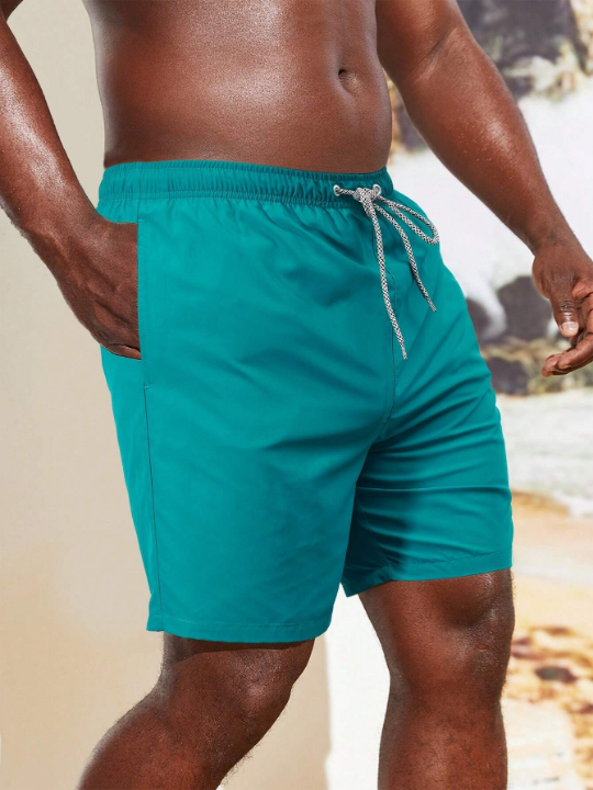 Manfinity Swimmode Men Drawstring Waist Slant Pocket Swim Trunks