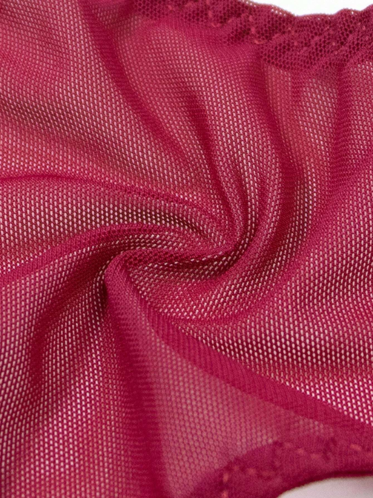 Slogan Graphic Mesh Thong