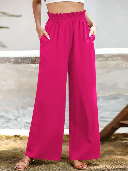 Essnce Paperbag Waist Wide Leg Pants