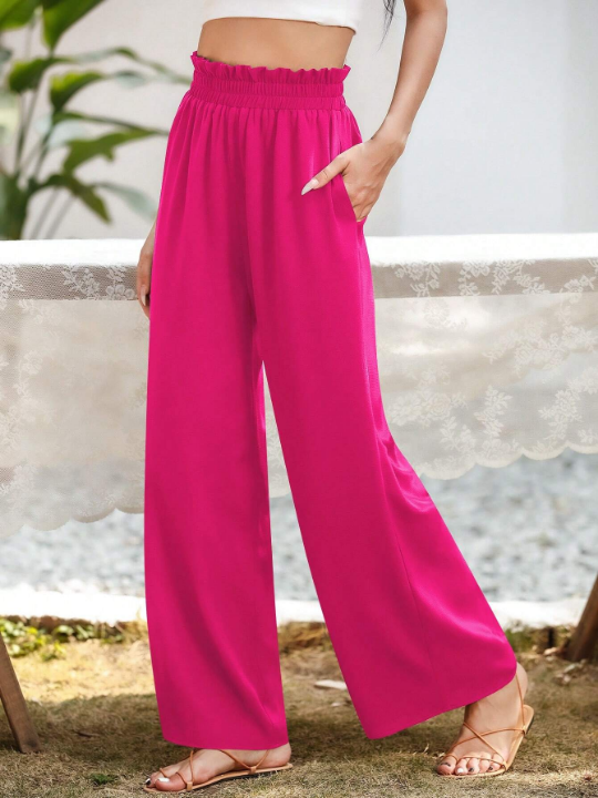 Essnce Paperbag Waist Wide Leg Pants