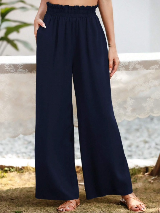 Essnce Paperbag Waist Wide Leg Pants