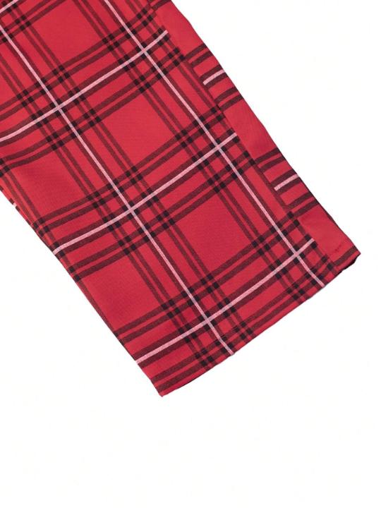 Manfinity Hypemode Loose Men's Plaid Print Drawstring Waist Pants