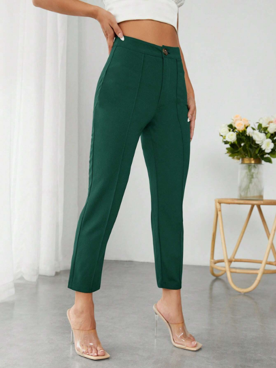 PETITE High Waist Seam Detail Cropped Pants