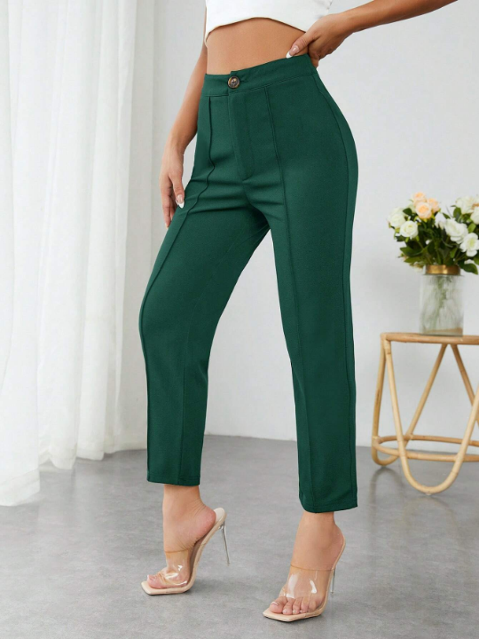 PETITE High Waist Seam Detail Cropped Pants