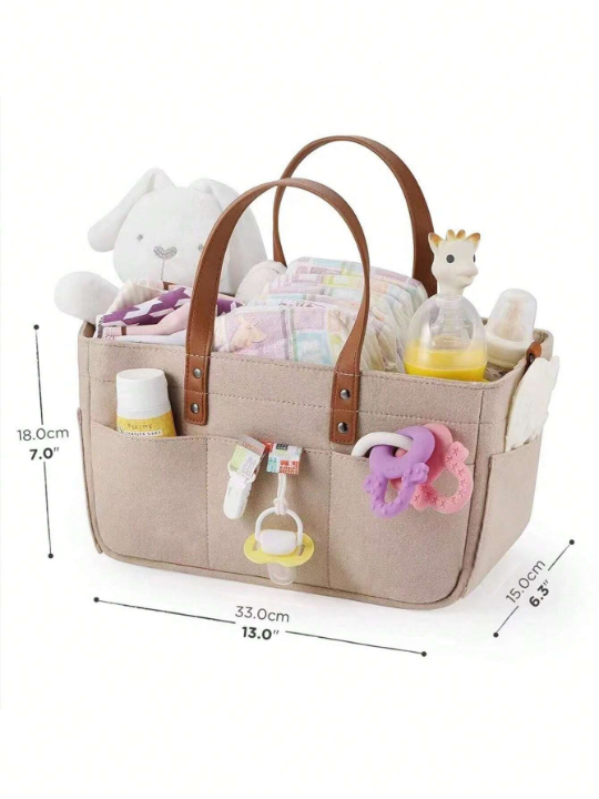 1pc Baby Foldable Studded Decor Diaper Bag