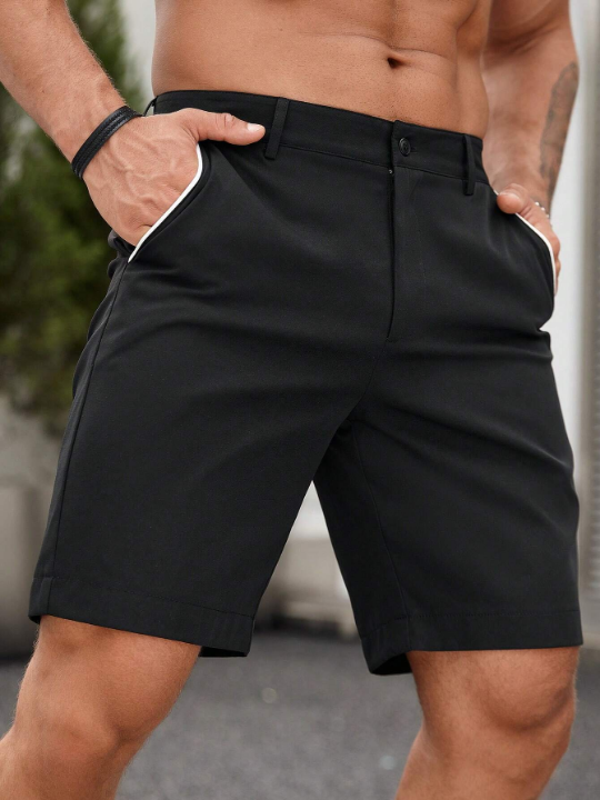 Manfinity Homme Men Slant Pocket Bermuda Shorts