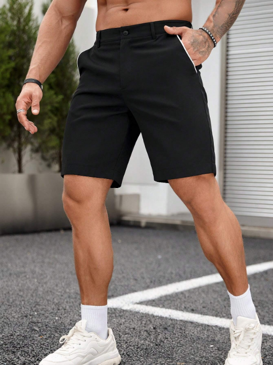 Manfinity Homme Men Slant Pocket Bermuda Shorts