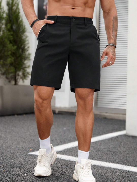 Manfinity Homme Men Slant Pocket Bermuda Shorts