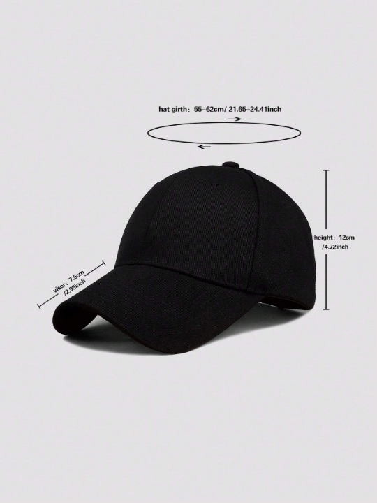 1pc Stylish Breathable Men Solid Casual Baseball Cap For Daily Life