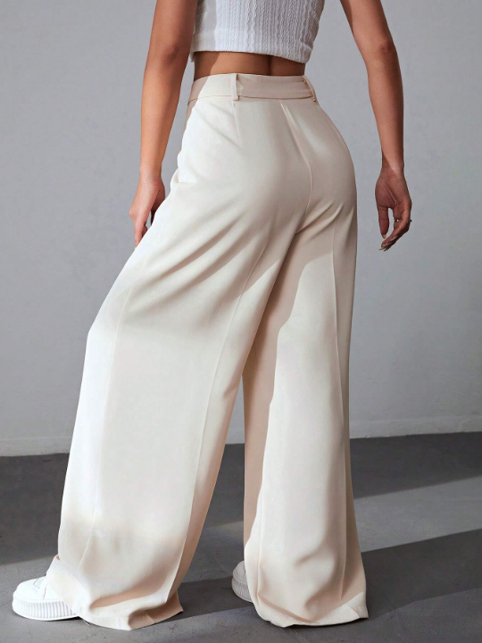 EZwear Solid Wide Leg Pants