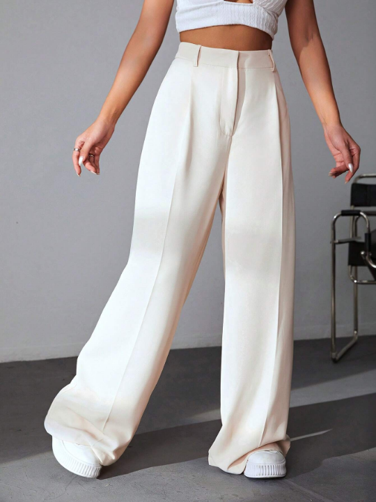 EZwear Solid Wide Leg Pants