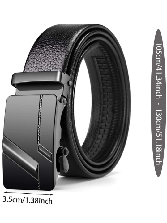 1pc Men Litchi Embossed Fashion Belt For Daily Decoration