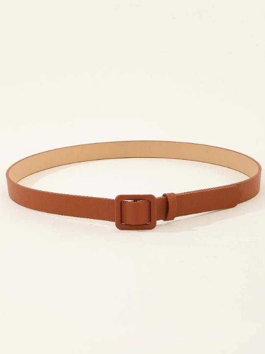 1pc Women Square Buckle Casual Belt For Daily Life