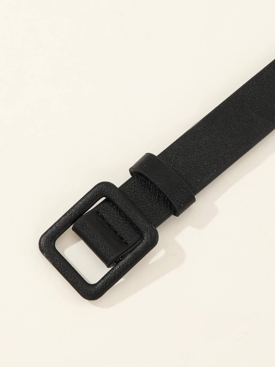 1pc Women Square Buckle Casual Belt For Daily Life