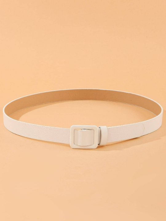 1pc Women Square Buckle Casual Belt For Daily Life