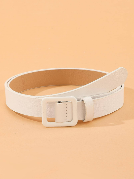 1pc Women Square Buckle Casual Belt For Daily Life