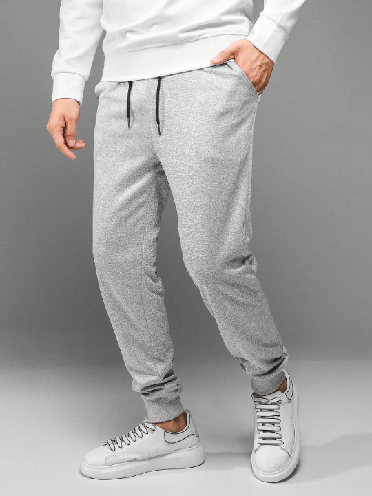 Manfinity Basics Men Drawstring Waist Slant Pocket Sweatpants