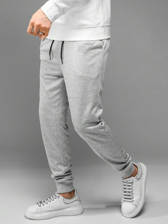 Manfinity Basics Men Drawstring Waist Slant Pocket Sweatpants