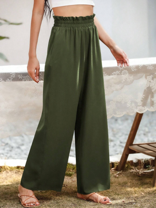 Frenchy Paperbag Waist Wide Leg Pants