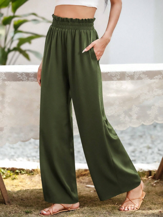 Frenchy Paperbag Waist Wide Leg Pants