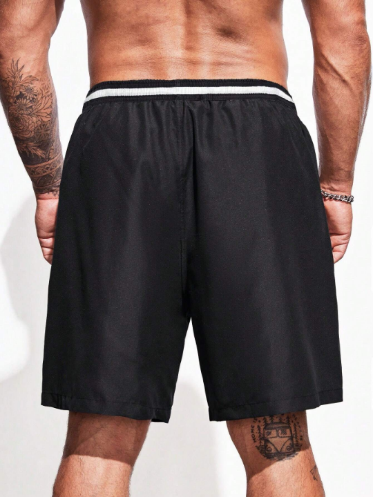 Manfinity Swimmode Men Drawstring Waist Slant Pocket Swim Trunks