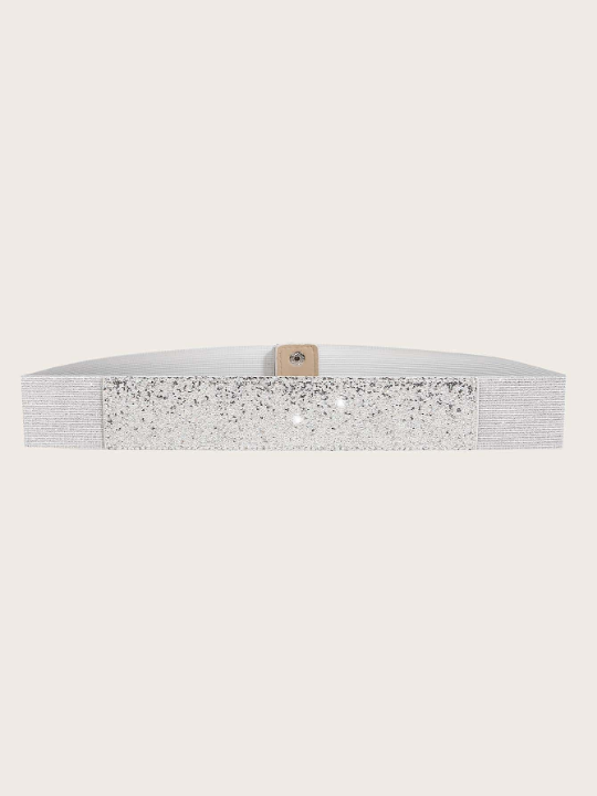 1pc Women Sequin Decor Elastic Casual Belt For Dress Decoration