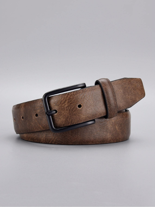 1pc Men Square Buckle Vintage Belt For Daily Life