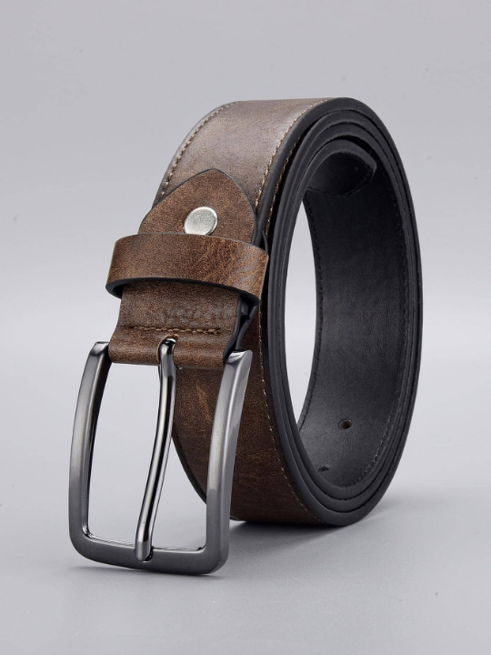 1pc Men Square Buckle Vintage Belt For Daily Life