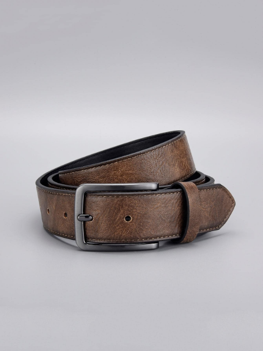 1pc Men Square Buckle Vintage Belt For Daily Life