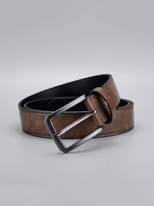 1pc Men Square Buckle Vintage Belt For Daily Life