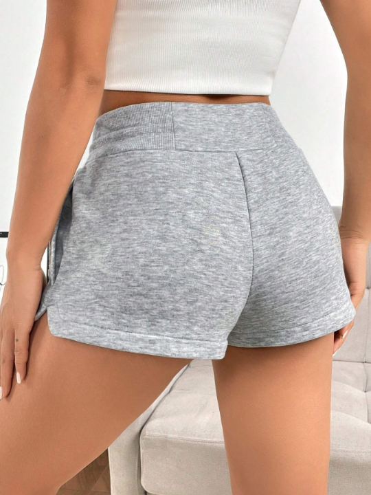 EZwear Drawstring Waist Slant Pocket Shorts