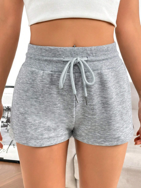 EZwear Drawstring Waist Slant Pocket Shorts