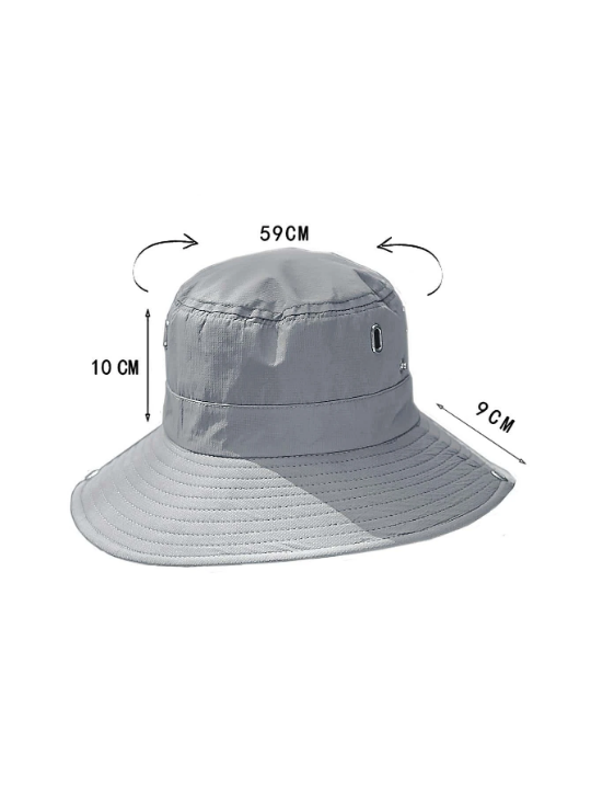 1pc Men Drawstring Decor Casual Sun Protection Bucket Hat, For Outdoor