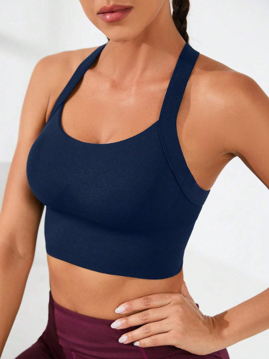 Yoga Basic Seamless Criss Cross Back Sports Tank Top