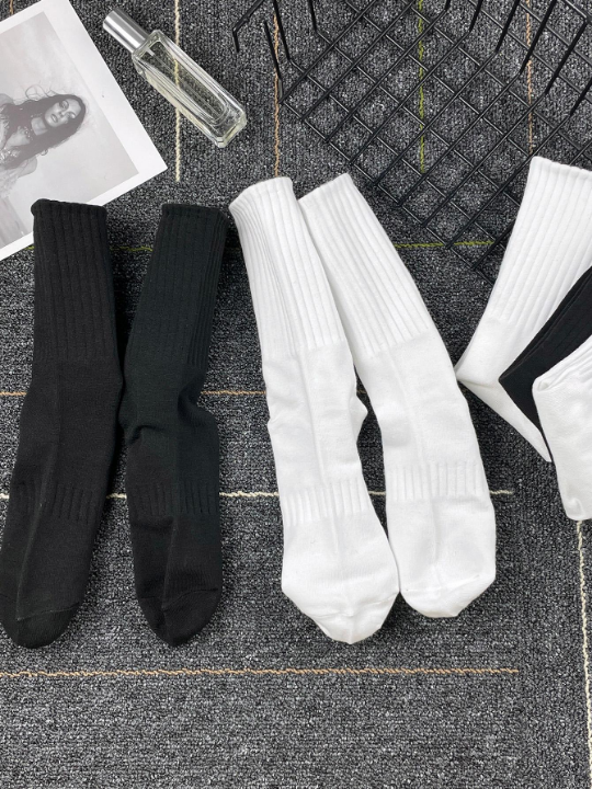 5pairs/Set Men's Spring And Autumn New Casual Couples Mid-Calf Socks