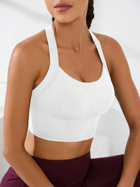 Yoga Basic Seamless Criss Cross Back Sports Tank Top