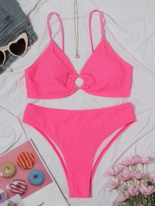 Swim Basics Ring Linked Bikini Swimsuit