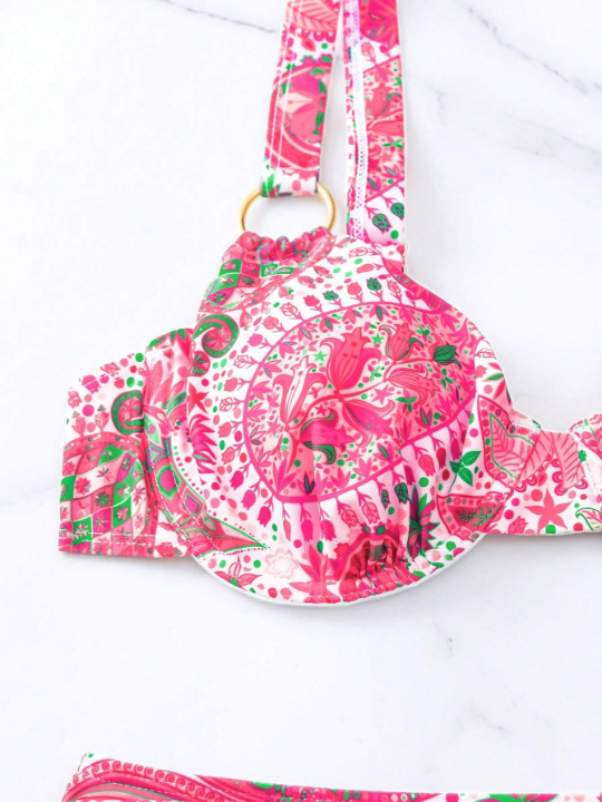 Swim Vcay Paisley Print Underwire Bikini Swimsuit