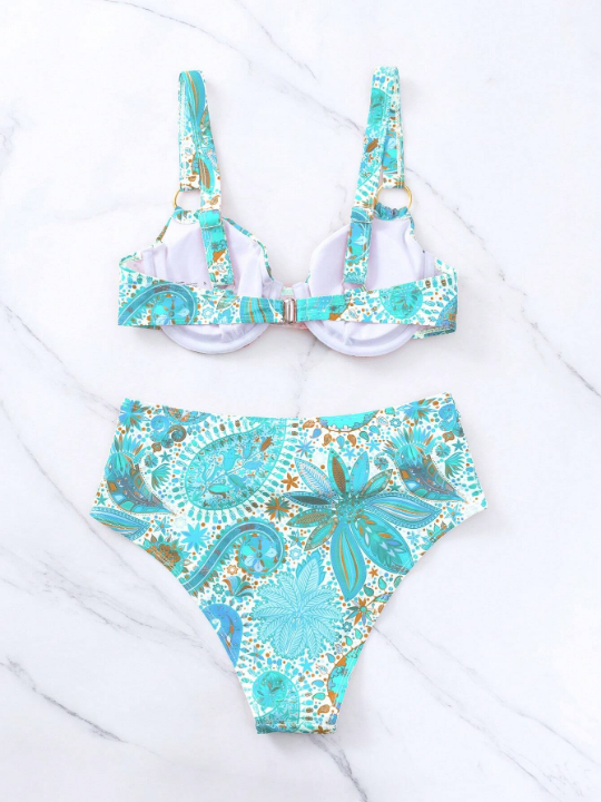 Swim BohoFeel Allover Print Push Up Bikini Swimsuit