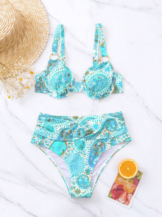 Swim BohoFeel Allover Print Push Up Bikini Swimsuit