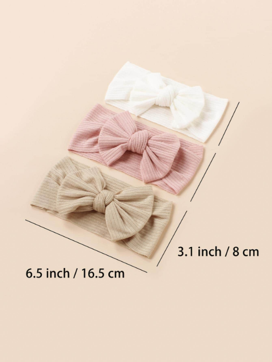 3pcs Baby Bow Decor Hair Band