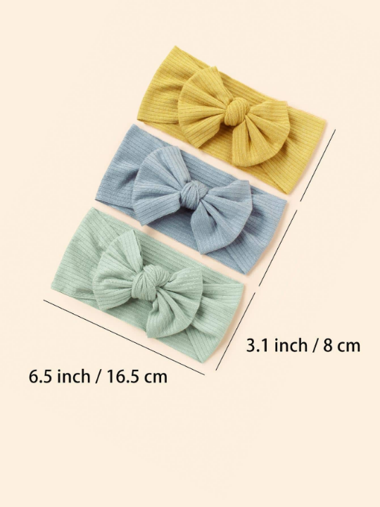 3pcs Baby Bow Decor Hair Band