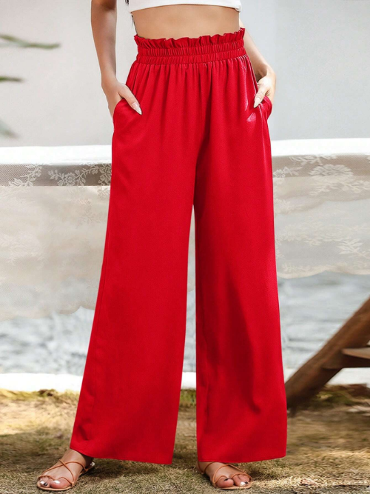 LUNE Paperbag Waist Wide Leg Pants